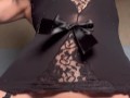 POV : Riding your cock in black lingerie , bottom view