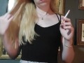 SFW Happy Smoking Fetish Girl in Glasses