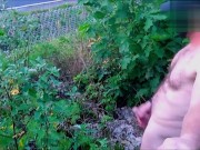 Risky, naked on a busy road, flashing penis at cars.