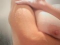 Slow-mo of My Soapy Natural Big Titties