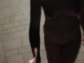 completely naked around the city at night fingering in the middle