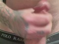 Tattooed Guy Bathroom Jerk Session Huge Cumshot