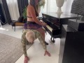 Old Stepdad oral sex ass & pussy lick Student Girl during Piano Lessons