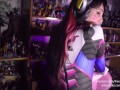D.Va Streamer Make the Play of the Game with Subscriber of the Month! (Blowjob and Facial)
