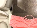 Cumming on my gfs sexy satin panties