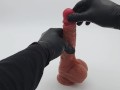 This dildo is insanely realistic, skin stretches like a real cock and has two real balls