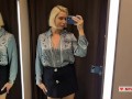Seduction in a dressing room of a mall. Try On Haul Transparent Clothes, Fitting room Try on haul
