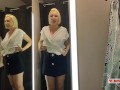 Seduction in a dressing room of a mall. Try On Haul Transparent Clothes, Fitting room Try on haul