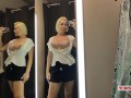 Seduction in a dressing room of a mall. Try On Haul Transparent Clothes, Fitting room Try on haul