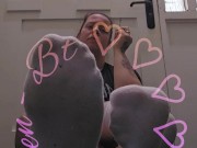 Delicious white ankled socks. Not yet dirty enoug 😳