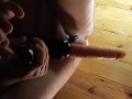 Rubber dildo on a vibrator and in the ass! High!