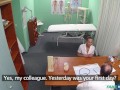 Fake Hospital - Sexy new NURSE rides the doctors big dick on his office chair