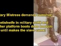 Fetishwife in military outfit & leather platform boots does bootjob until makes the slaves cumshot!
