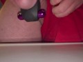 Masturbating and cuming using cock ring vibrator