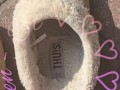 See the inside of my house slippers.