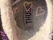 See the inside of my house slippers.