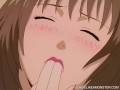 Anime lesbian group and masturbation session