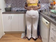 Big Booty Desi Woman Pleasured by Friend's Husband in Kitchen - Loud Kissing and Moaning