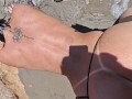 Risky fuck on public beach!!! Milf doggystyle!!!