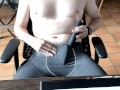 Solo Man teasing and fucking fleshlight pussy - vibrator preliminary