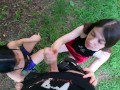 hot and risky double handjob in public - DOLLSCULT