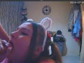 BBW Cheating Blowjob Nearly Caught (boyfriend knocks on)