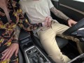 Outdoor HandJob with Cumshot in Car At Busy Park !