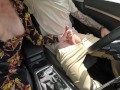 Outdoor HandJob with Cumshot in Car At Busy Park !