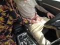 Outdoor HandJob with Cumshot in Car At Busy Park !