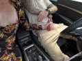 Outdoor HandJob with Cumshot in Car At Busy Park !