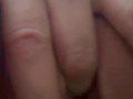 Sudden need to watch myself cum. Close up of my glistening clit, finger myself to climax