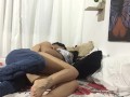 My boyfriend gives my pussy a nice fuck at my stepfather's house.