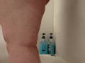 Anal play in the shower while husband is asleep