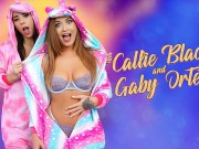 FamilyStrokes - Curvy Stepsisters Callie Black & Gaby Ortega Show Stepbro They Can Handle Any Cock