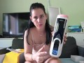 Anna caught her stepbrother and tested a XT9 XSpaceCup masturbator on him