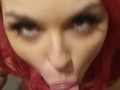 Pink hair job with massive messy cum shot