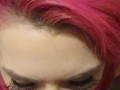 Pink hair job with massive messy cum shot