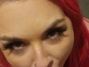Pink hair job with massive messy cum shot