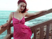 Ariel Ortiz walks through a cove, gets very horny and begins to masturbate publicly in the street