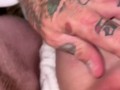 Closeup big cock fucking pierced, wet, pink pussy
