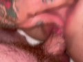 Closeup big cock fucking pierced, wet, pink pussy