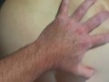 Teen gets fucked from behind before taking cumshot on tits while parents are home