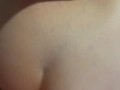 Teen gets fucked from behind before taking cumshot on tits while parents are home