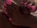 Pink toes on my head felt too good