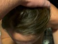 Sexy 18 year old gags while trying to swallow massive load during blowjob