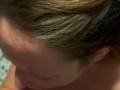 Sexy 18 year old gags while trying to swallow massive load during blowjob