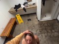 Caught in Public Shower Masturbating and Sucked Cock