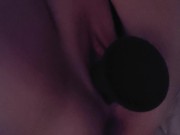 Slut births huge inflatable dildo for master