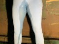 Slut drenches her yoga pants in piss outdoors