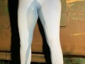 Slut drenches her yoga pants in piss outdoors